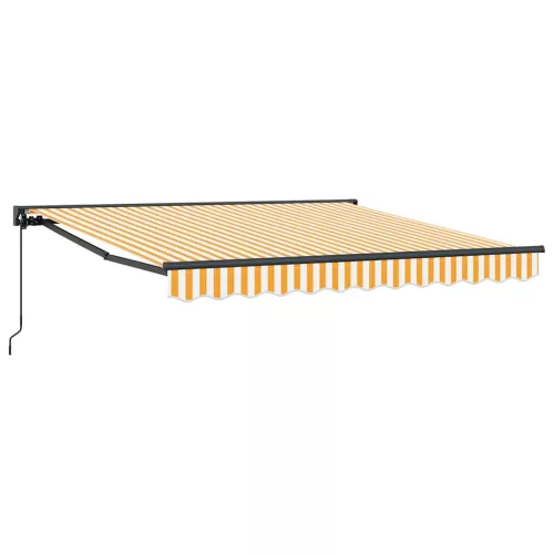 Behúzható napellenző Sárga és Fehér 300x250 cm szövet