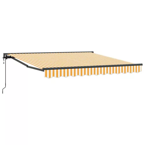 Behúzható napellenző Sárga és Fehér 300x250 cm szövet