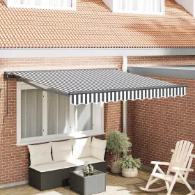   Behúzható napellenző Antracit és Fehér 300x250 cm szövet
