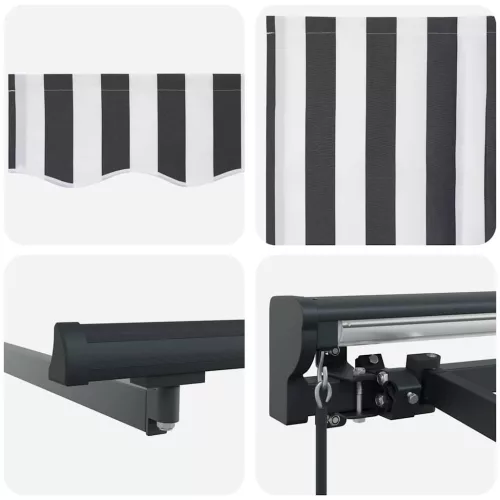 Behúzható napellenző Antracit és Fehér 300x250 cm szövet