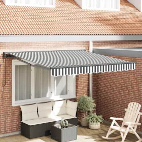   Behúzható napellenző Antracit és Fehér 300x250 cm szövet