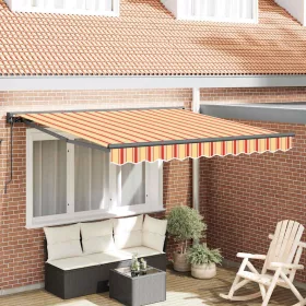   Behúzható napellenző Sárga és narancs 300x250 cm szövet