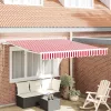 Behúzható napellenző 300 x 250 cm Piros és fehér