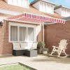 Behúzható napellenző 300 x 250 cm Piros és fehér