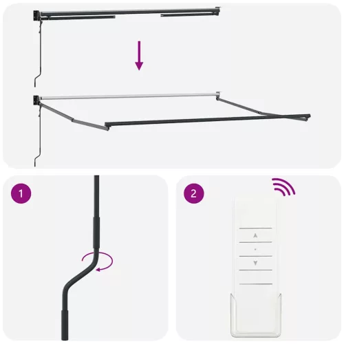 Behúzható napellenző Csíkos Piros és Fehér 300 x 250 cm