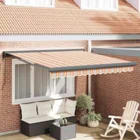   Behúzható napellenző Sokszínű 300 x 250 cm Szövet, Fém