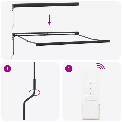 Behúzható napellenző Sokszínű 300 x 250 cm Szövet, Fém