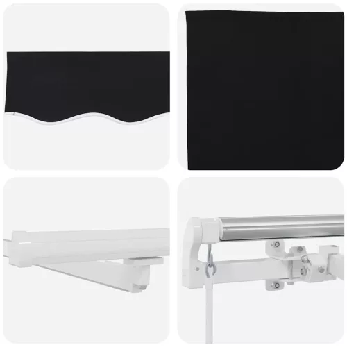 Behúzható napellenző tartalmaz Fekete 300 x 250 cm szövet