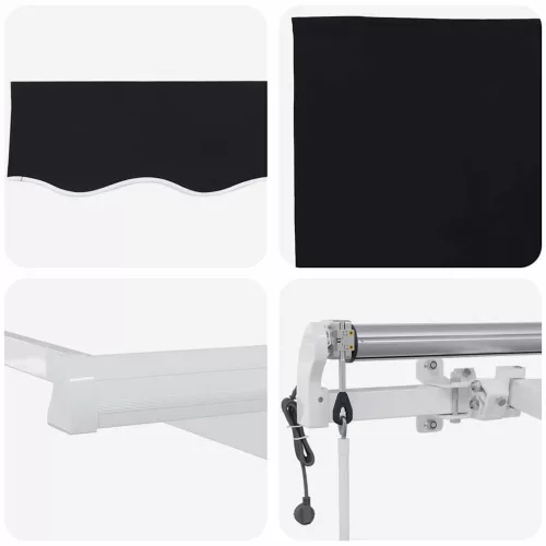Behúzható napellenző 300 x 250 cm Fekete