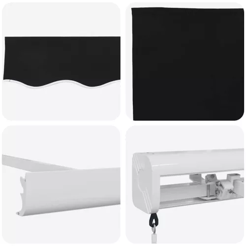 Behúzható napellenző Fekete 300 x 250 cm Szövet és Fém