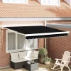 Behúzható napellenző Fekete 300 x 250 cm Szövet, Fém