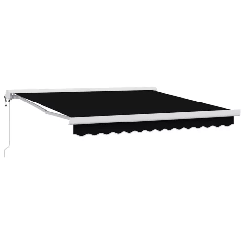 Behúzható napellenző Fekete 300 x 250 cm Szövet, Fém