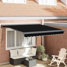 Behúzható napellenző Fekete 300 x 250 cm Szövet és Fém