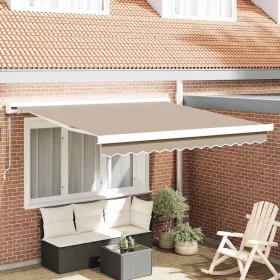 Behúzható napellenző Bézs 300 x 250 cm Szövet és Fém