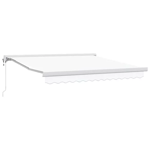 Behúzható napellenző Fehér 300 x 250 cm Szövet, Fém