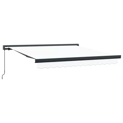Behúzható napellenző Fehér 300 x 250 cm Szövet és Fém