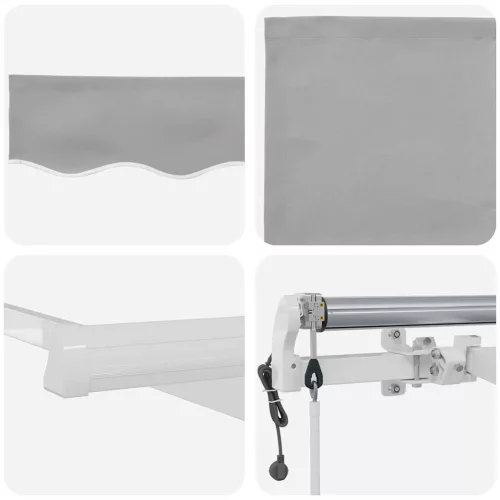 Behúzható napellenző 300 x 250 cm Világosszürke