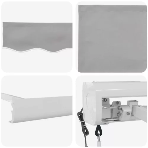 Behúzható napellenző Világosszürke 300 x 250 cm Szövet, Fém