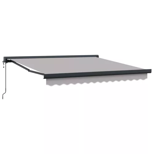 Behúzható napellenző Világosszürke 300 x 250 cm Szövet, Fém