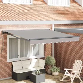 Behúzható napellenző Világosszürke 300x250 cm szövet