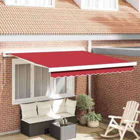 Behúzható napellenző Piros 300 x 250 cm Szövet és Fém