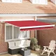 Behúzható napellenző Piros 300 x 250 cm Szövet és Fém