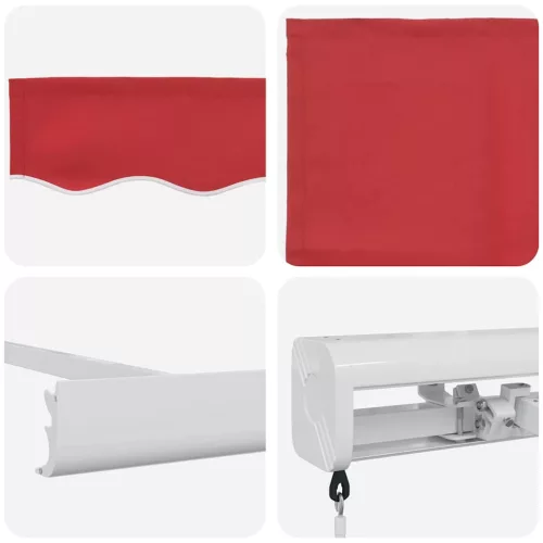Behúzható napellenző Piros 300 x 250 cm Szövet és Fém