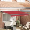 Behúzható napellenző Piros 300 x 250 cm Szövet, Fém