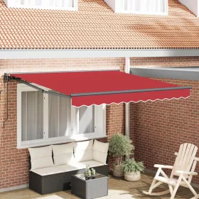 Behúzható napellenző Piros 300x250 cm szövet