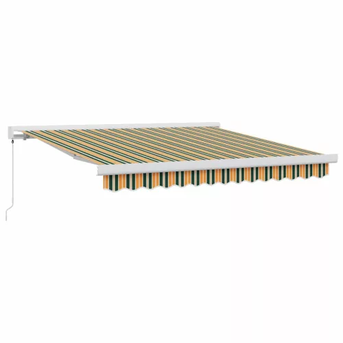Behúzható napellenző Zöld és Sárga 300 x 250 cm Szövet és Fém