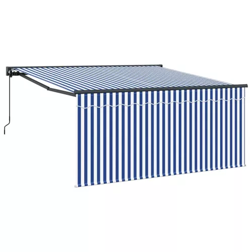 Behúzható napellenző Kék és antracit 350 x 250 cm