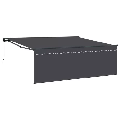 Behúzható napellenző Narancs és fehér 350x250 cm szövet