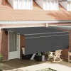 Behúzható napellenző Narancs és fehér 350x250 cm szövet