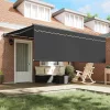 Behúzható napellenző Narancs és fehér 350x250 cm szövet