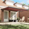 Behúzható napellenző Piros és fekete 350 x 250 cm szövet