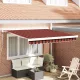 Behúzható napellenző Piros és fekete 350 x 250 cm Szövet és Fém
