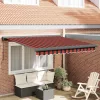Behúzható napellenző Piros és fekete 350 x 250 cm Szövet és Fém
