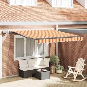  Behúzható napellenző sárga és narancssárga 350 x 250 cm szövet