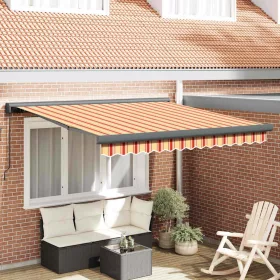 Behúzható napellenző Sárga és narancs 350 x 250 cm