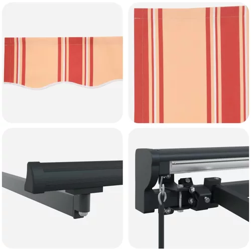 Behúzható napellenző Sárga és narancs 350x250 cm szövet