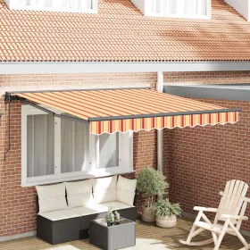   Behúzható napellenző Sárga és narancs 350x250 cm szövet