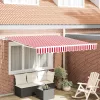 Behúzható napellenző Piros és fehér 350 x 250 cm szövet