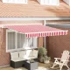 Behúzható napellenző Piros és fehér 350 x 250 cm szövet