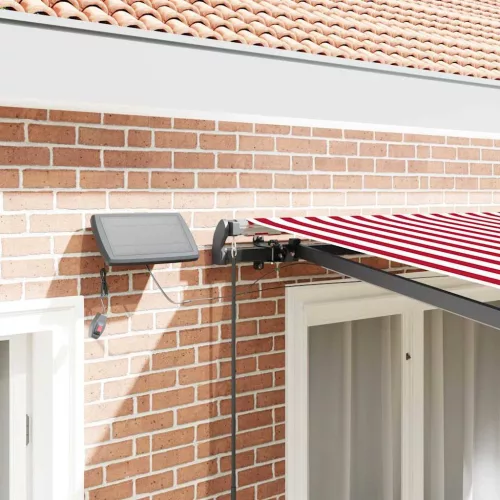 Behúzható napellenző Piros és fehér 350 x 250 cm szövet