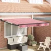 Behúzható napellenző Piros és fehér 350 x 250 cm szövet