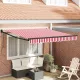 Behúzható napellenző Piros és fehér 350 x 250 cm szövet