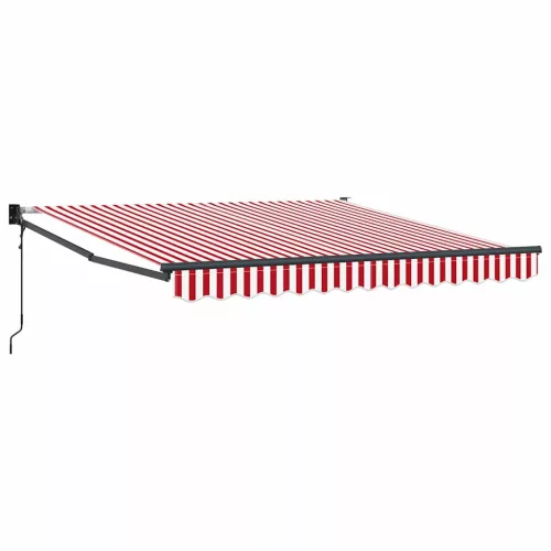 Behúzható napellenző Piros és fehér 350 x 250 cm szövet