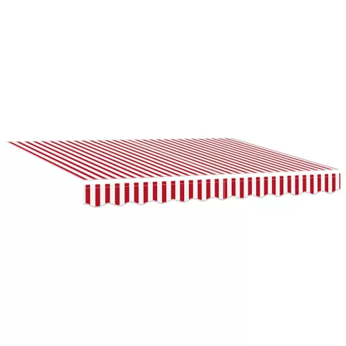 Behúzható napellenző Piros és fehér 350 x 250 cm Szövet, Fém