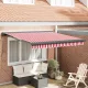 Behúzható napellenző Piros és fehér 350 x 250 cm Szövet, Fém