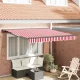 Behúzható napellenző Piros és fehér csíkos 350x250 cm szövet